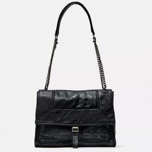 ZARA Wrinkle Look Rocker Crossbody Bag